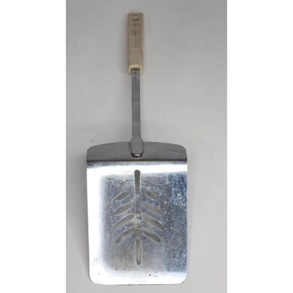 Vintage Koco Almond Nylon Handle Slotted Spatula Wheat Pattern Made in Japan - Picture 3 of 4